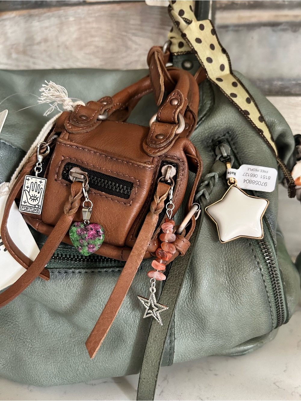 We The Free Emerson Tote-Secret Sage-Micro Emerson, Scarves, All Charms Included - Picture 7 of 16